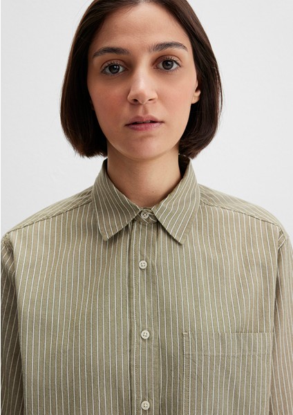 Çizgili Haki Gömlek 1211372-91369 indirimleri