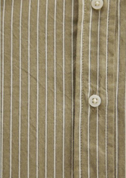 Çizgili Haki Gömlek 1211372-91369