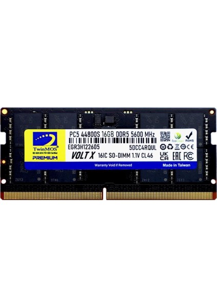 Twınmos 16GB 5600MHZ Ddr5 TMD516GB5600S46 Notebook Ram