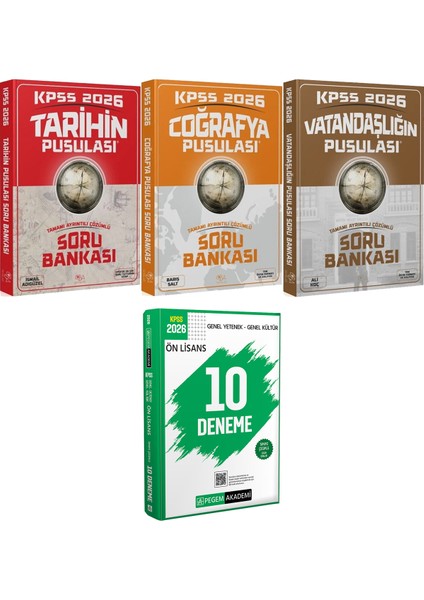 2026 Kpss Tarihin Coğrafya Vatandaşlığın Pusulası Soru Bankası - 2026 Kpss Ön Lisans Çözümlü 10 Deneme