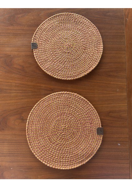 Tekstil Hasır Görünümlü 2'li Amerikan Servis-Leke Tutmaz Turuncu 33 x 33 cm indirimleri