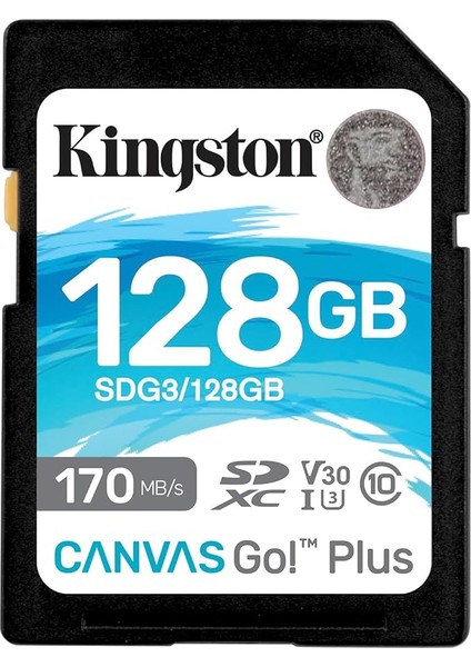 Canvas Go! Plus 128GB Sd Hafıza Kartı SDG3/128GB,UHS-I U3 V30 170MB/S / 90MB/S Okuma Yazma Dlsr, 4K Video Kaydı Uyumlu