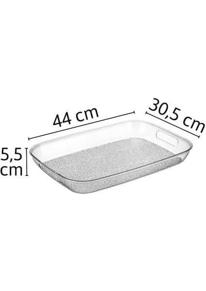 Diamond Akrilik Kırılmaz Şeffaf Servis Tepsisi (Dikdörtgen) 44X30X5CM - Akrilik Kırılmaz Tepsi indirimleri