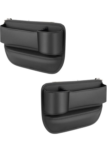 2 Adet Set Deri Araç Içi Ön Koltuk Yanı Organizer, Telefon, Cüzdan, Bardak Tutucu Düzenleyici Organizer