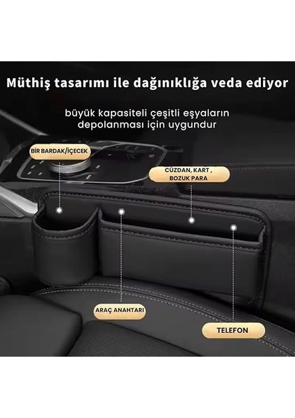 2 Adet Set Deri Araç Içi Ön Koltuk Yanı Organizer, Telefon, Cüzdan, Bardak Tutucu Düzenleyici Organizer indirimleri