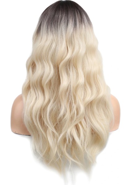 Dalgalı Perçemli Fiber Sentetik Orta Boy Peruk - Kahve / Beyaz Platin Röfleli indirimleri