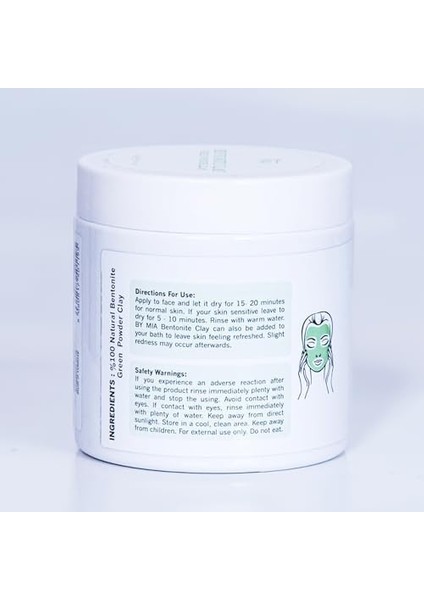 By Mıa Yüz ve Vücut Bentonit KILI%100 Natural Doğal Yeşil Toz Kil 500 gr