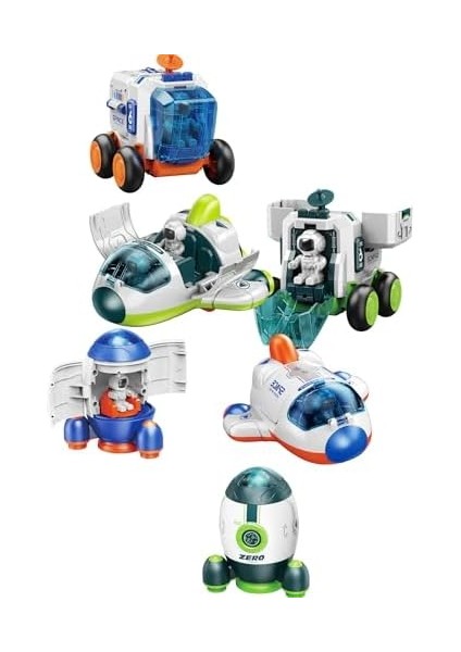 Sürtmeli Uzay Arabası Uzay Roketi Uzay Mekiği 3 Lü Uzay Istasyonu Araçları Seti modelleri