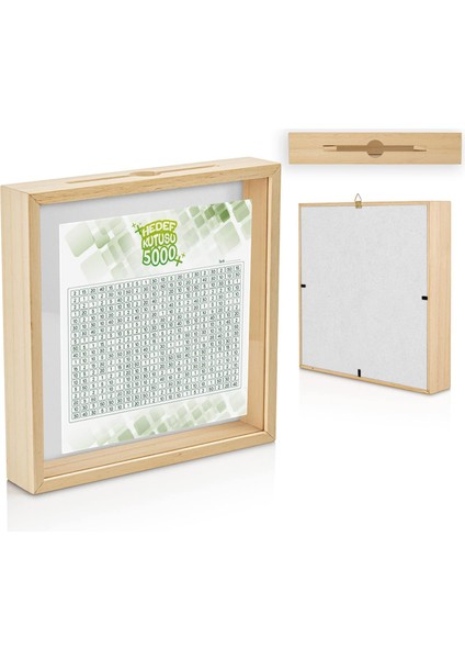 Amaçlı Ahşap Hedef Kutusu - Akrilik Ön Yüzey, Çıkarma, 3 Hedef, Duvara Asılabilir ve Masaüstü Kullanım