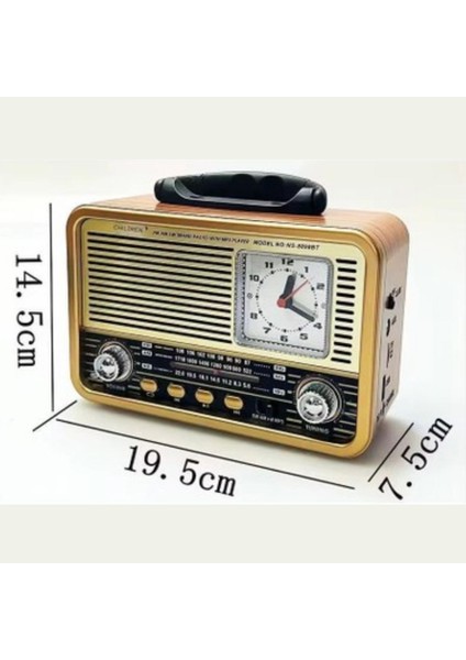 Buffer Orta Boy Saat Göstergeli Retro Ahşap Tasarım Bluetooth Hoparlörlü Radyo – Fm/am Destekli, Şarjlı ve Taşınabilir Radyo NS-8898 modelleri