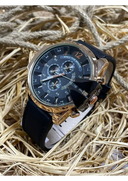 Klasik Spor Erkek Kol Saati Çelik Kasa Deri Kordon Hediyelik Siyah Özel Kutulu fırsatları