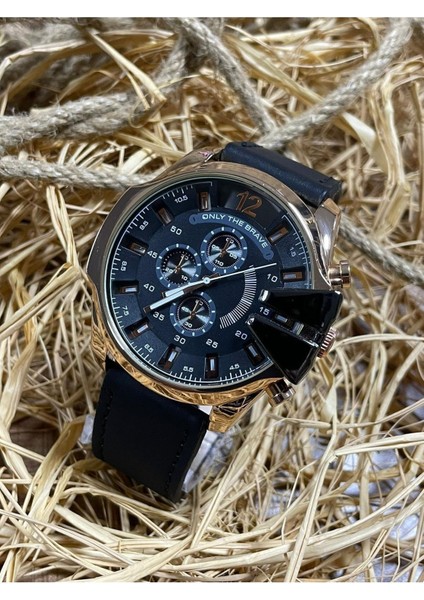 Klasik Spor Erkek Kol Saati Çelik Kasa Deri Kordon Hediyelik Siyah Özel Kutulu indirimleri