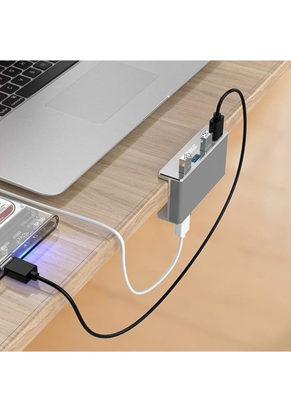 MH4PU Usb3.0 4 Portlu Masa ve Monitör Kenar Kelepçeli Çoklayıcı Hub, 4 Bağlantı Noktalı Klips Tipi