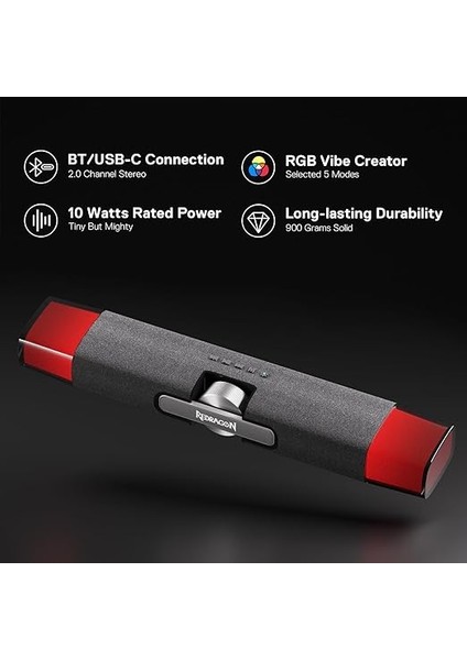 GS512 Kablosuz Rgb Masaüstü Hoparlör, 2.0 Pc Bilgisayar Stereo Ses Çubuğu, Bt 5.0/usb Modu, Maks. 6 W x 2 Zengin Ses, Rgb Arka Plan Aydınlatması fiyatları