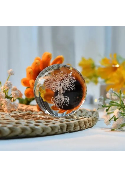 Işıklı Ağaç Figürlü Ahşap Altlıklı Cam Küre (6 Cm) fırsatları