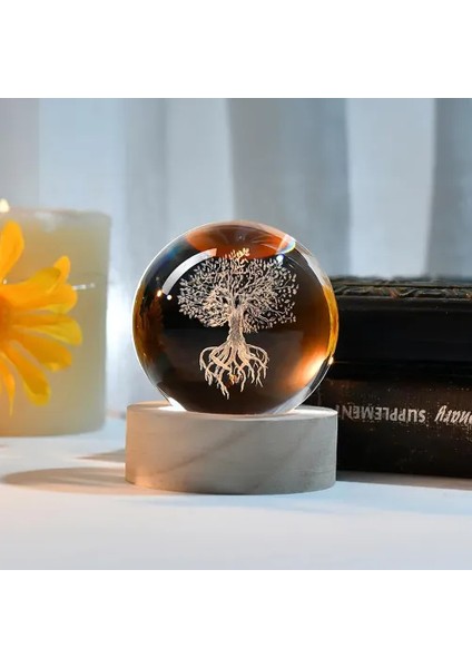 Işıklı Ağaç Figürlü Ahşap Altlıklı Cam Küre (6 Cm) indirimleri