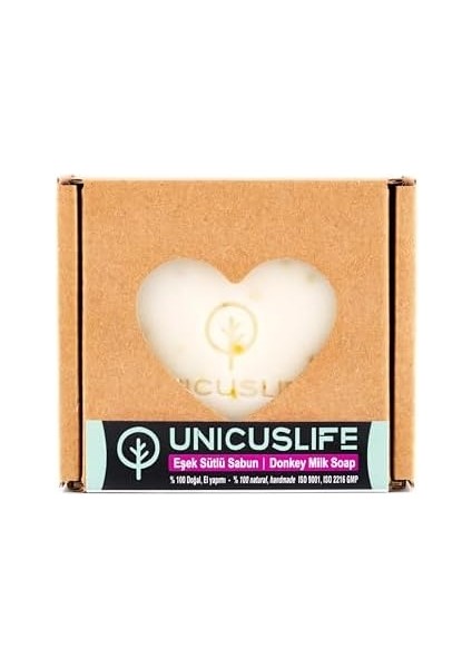 Unicuslife% 100 Saf Doğal Eşek Sütlü Sabun, Katkısız, Soğuk Işlem, El Yapımı (Içeriğinebak) 100 gr