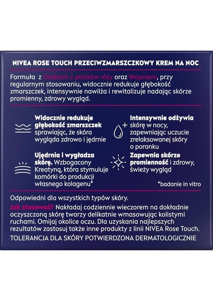 Nıvea Aqua Rose Kırışıklık Karşıtı Gece Yüz Bakım Kremi 50ML, Kalsiyum, Ince Çizgi Görünümü, Sıkı Cilt fiyatları