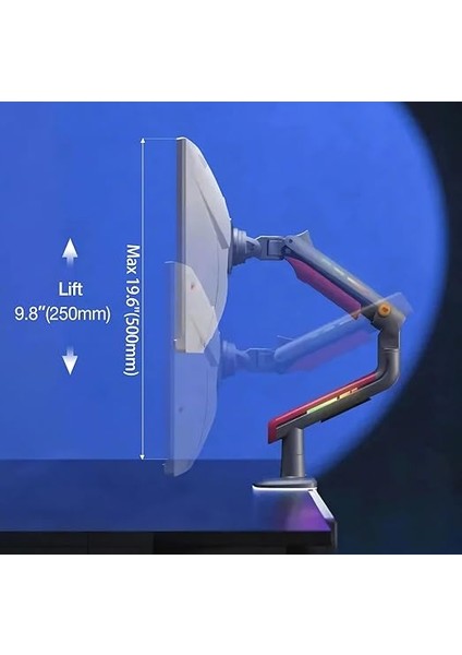 Bayou L50-GAMING, 2-20 kg Uyumlu, 32INCH-60INCH Aralığında Büyük Ekranlar Için Rgb Aydınlatmalı Oyuncu Monitör Standı (Kırmızı) modelleri