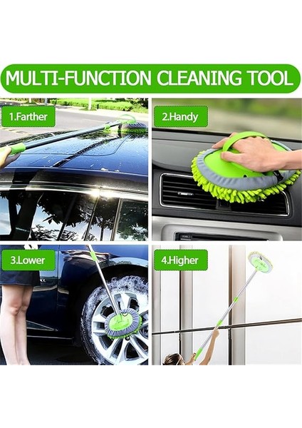 47.5" Araba Yıkama Fırçası Paspas Temizleme Aleti Uzun Saplı Yıkama Detaylandırma Kiti Arabalar Kamyon, Suv, Rv, Römork, Tekne 2'si 1 Arada Şönil Mikrofiber Sünger Silgi Boyaya Zarar Vermez Çiziksiz fiyatları