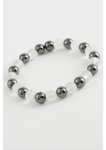 Hematit Buzlu Kuvars Doğaltaş Bileklik