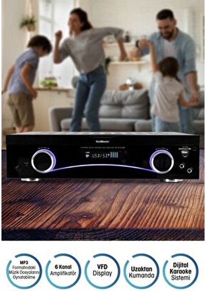 AV-313 USB 6 Kanal Anfi Yüksek Ses Kalitesi ile Çok Kanallı Destekli