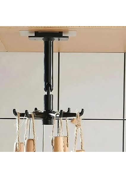 Adet 6 Kancalı 360° Döner Yapıştırmalı Askılık - Mutfak ve Banyo Organizeri, Kepçe, Havlu, Lif Askısı fırsatları