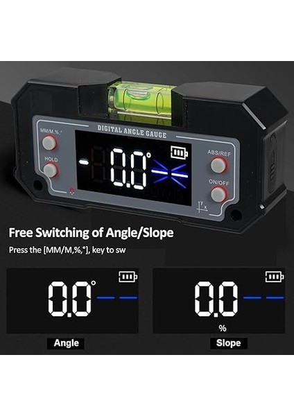 Dijital Açı Ölçer Sıvı Seviye Bulucu Eğimölçer Eğim Ölçer Xy Eksen Ahşap Işleme Testeresi 3D Yazıcı Araçları Manyetik Taban 4 x 90° Ölçüyor Net Ekran ve Mutlak ve Göreli Ölçüm Için Dijital indirimleri