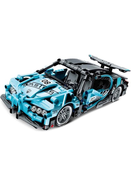 Çek Bırak Mavi Süper Araba 422 Parça – Montajlı Yarış Arabası, Koleksiyon ve Oyun Seti