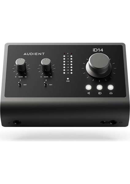 ID14 Mkıı Ses Kartı, A Sınıfı 2 Kanal Preamp (Yüksek Performanslı USB Ses Arayüzü, Usb-C Bağlantısı, Monitör Karışımı ve Monitör Panning Fonksiyonu, 2 Kulaklık Çıkışı), Siyah