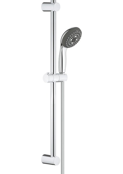 Start 100 Sürgülü Duş Seti, 600 mm Sürgülü Ray, 100MM El Duşu 3 Akışlı, 1750 mm Duş Hortumu, Kireç Önleyici Sistem, Duş Başlığı, Krom, 26032000