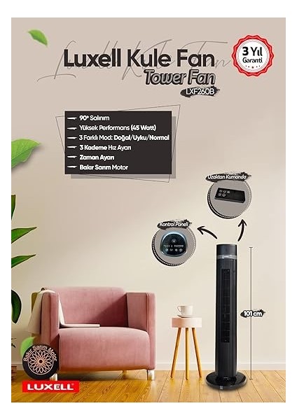 LXF-260B Kule Tipi Vantilatör fiyatları