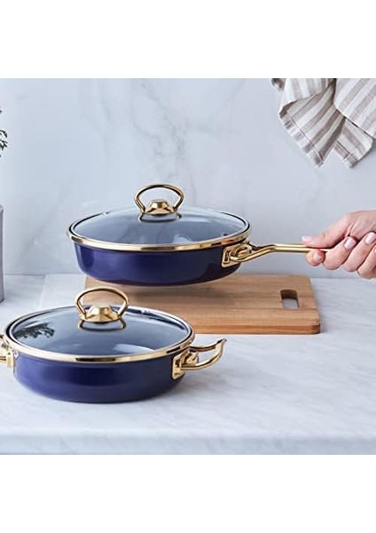 Piraye Tava-Sahan Seti Kapaklı Lacivert fiyatları