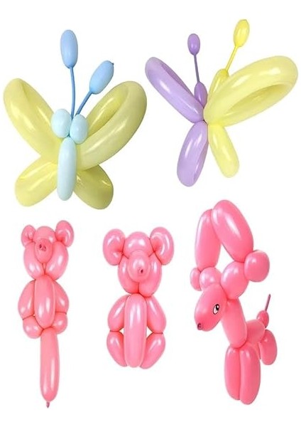 100'LÜ Adet Makaron Soft Sosis Balon Karışık Renk Uzun Ince Balon 1 Adet Balon Pompası fırsatları