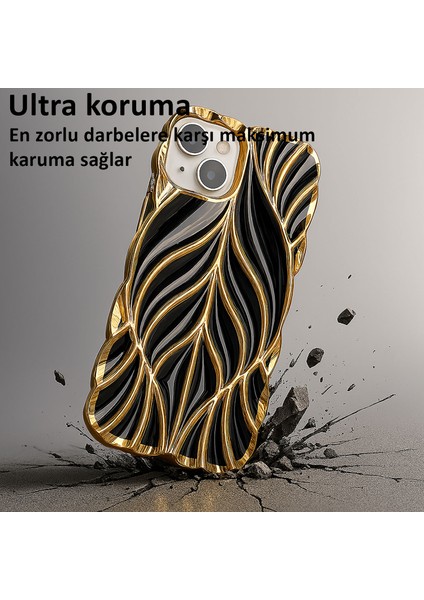 iPhone 14 Pro Kılıf Yaprak Desenli Parlak Darbe Önleyici Silikon Kapak modelleri