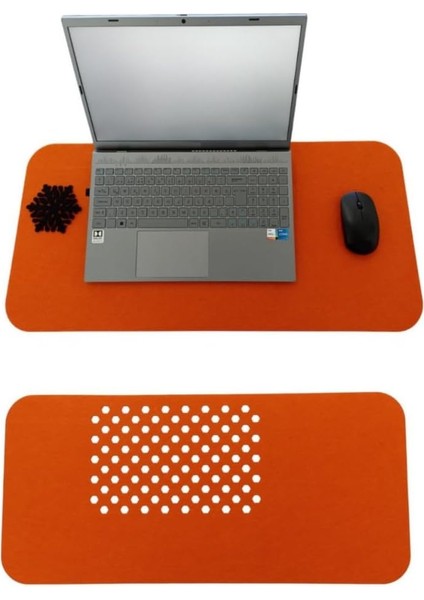 Keçe Masa Üstü Mouse Pad ve Bilgisayar Düzenleyici 70X32 cm – Antibakteriyel Mat, Keçe Mat, Masa Altlık, Ofis ve Ev Için Minimalist Tasarım (Turuncu)