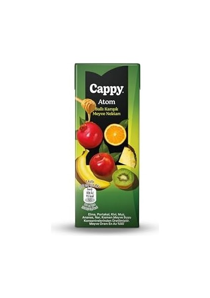 Cappy Atom Ballı Karışık Meyve Nektarı Karton Kutu 27X200 ml