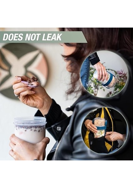 ml Take-Go Kaşıklı Hazneli Meyveli Müsli Kabı Piknik Iş Yoğurt Süt Bardağı Kapaklı ve Kaşıklı Kahvaltı Bardakları, Tahıl Tepesi Yulaf Ezmesi Granola (4'lü Set) indirimleri