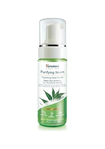 Himalaya Since 1930 Arındırıcı Yüz Temizleme Köpüğü, Neem, Zerdeçal, Parabensiz, Normal ve Yağlı Ciltler, 150 ml modelleri