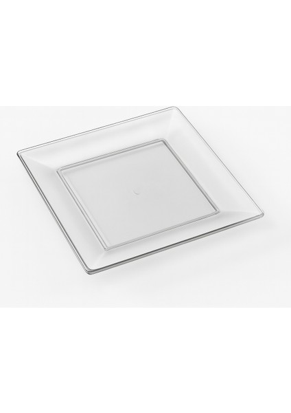 Mika Şeffaf Kare Tabak 10 Adet modelleri