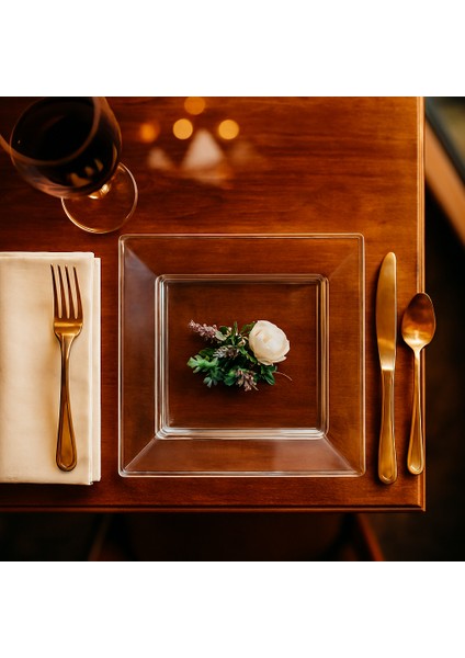 Mika Şeffaf Kare Tabak 10 Adet fırsatları