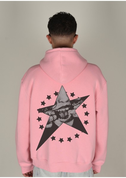 Star Baskılı Kapüşonlu Sweatshirt