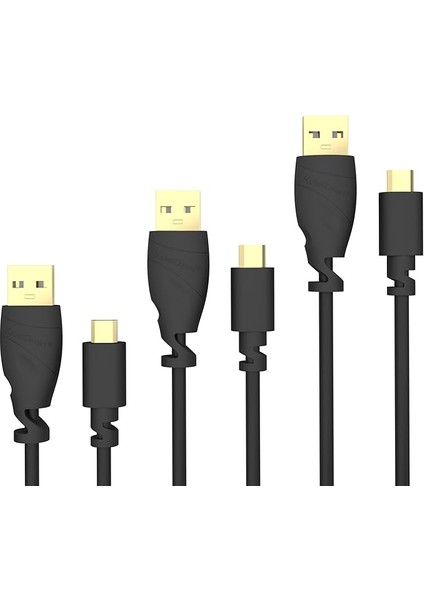 – Mikro USB Kablosu – 3x 1,5m (Usb 2.0, Şarj, Veri Kablosu, Siyah)