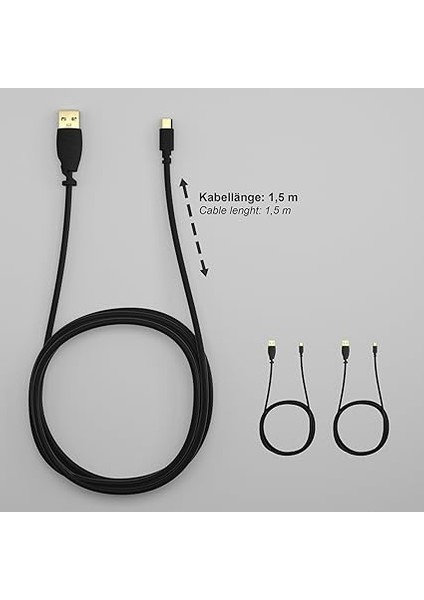 – Mikro USB Kablosu – 3x 1,5m (Usb 2.0, Şarj, Veri Kablosu, Siyah) modelleri