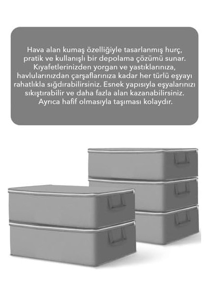6 Adet Hurç Seti Büyük Boy Baza Altı Çekyat Düzenleyeci Çeyiz Bohçası 64 x 45 x 22 fırsatları