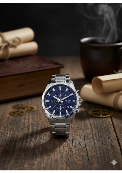 Ferucci Ferrucci Erkek Kol Saati Gümüş(Silver) Renk, Mavi Kadran - Şık Metal Kordon, 2 Yıl Garantili fiyatları