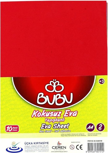 BU00100 A4 Yapışkanlı Eva 10 Lu