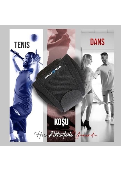 Athlex Med Epikondilit Bandajı – Ayarlanabilir Dirsek Bandı, Neopren Malzeme, Kompakt Tasarım ile Günlük ve Aktif Kullanım Için Hafif Destek