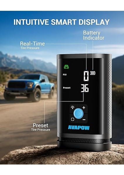 Jp3 16000MAH 3000A Zorla Çalıştırma Işlevli & Lastik Şişirme Pompalı Jump Starter Taşınabilir Akü Takviye Kiti (POWERBANK-PD30W + LCD + LED Işık) indirimleri