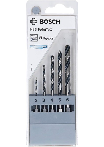 Professional 5-Tlg. Pointteq Sechskantbohrer-Set (Für Metall, Ø: 2-6 Mm, Arbeitslänge: 24-57 Mm, Gesamtlänge: 60-98 Mm, ¼"-Sechskantschaft, Zubehör Für Schlagschrauber Und Bohrschrauber)